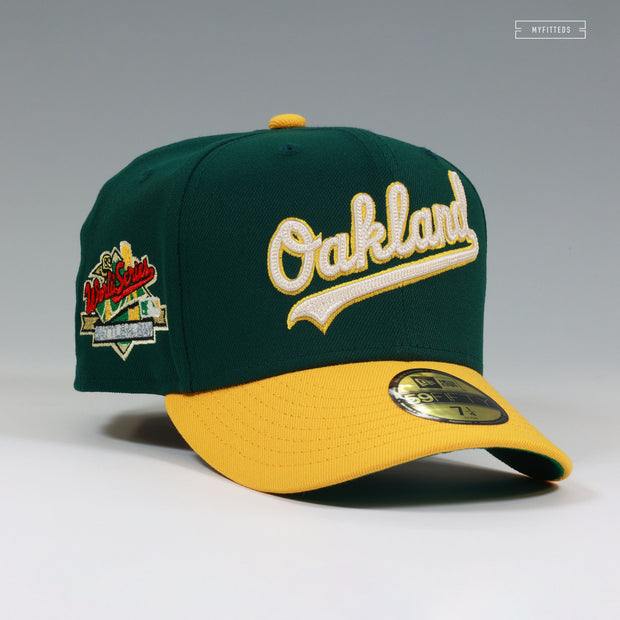 OAKLAND ATHLETICS 1989 WORLD SERIES BATTLE OF THE BAY CHAIN STITCHED NEW ERA FITTED CAP