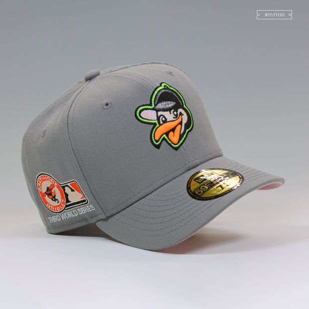 BALTIMORE ORIOLES THIRD WORLD SERIES MORNING GLORY BLUSH NEW ERA FITTED CAP