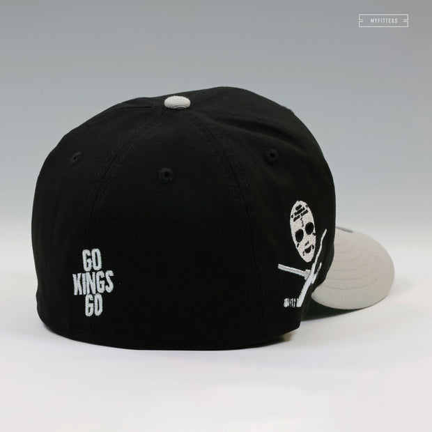 LOS ANGELES KINGS HOCKEY MASK AND CROSSED HOCKEY STICKS WORDMARK NEW ERA FITTED CAP