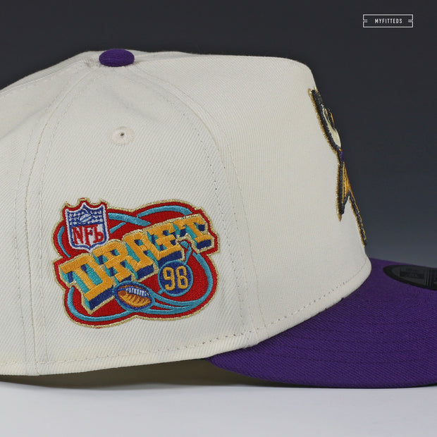 MINNESOTA VIKINGS 1998 NFL DRAFT OFF WHITE RANDY MOSS NEW ERA 9FIFTY A-FRAME SNAPBACK