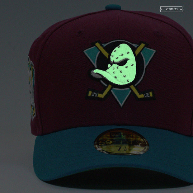 ANAHEIM MIGHTY DUCKS 30TH ANNIVERSARY DARK AUBERGINE TIDAL WAVE NEW ERA CAP