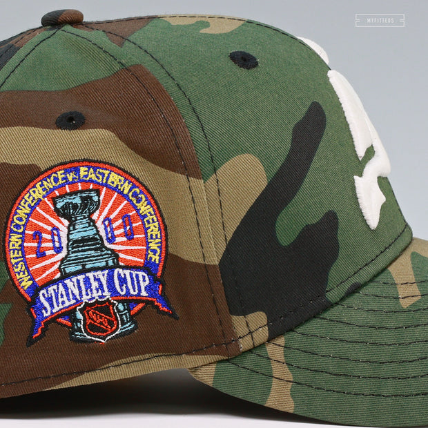 NEW JERSEY DEVILS 2000 STANLEY CUP WOODLAND CAMOUFLAGE NEW ERA FITTED CAP