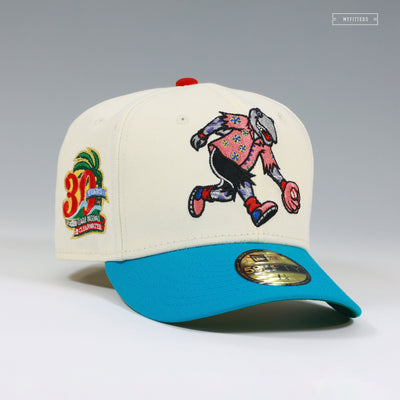 CLEARWATER THRESHERS 30TH ANNIVERSARY PHINLEY THE MASCOT JAWS NEW ERA FITTED CAP