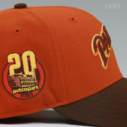 SAN DIEGO PADRES PETCO PARK 20TH ANNIVERSARY CHAIN STITCHED CINNAMON SPICE NEW ERA HAT