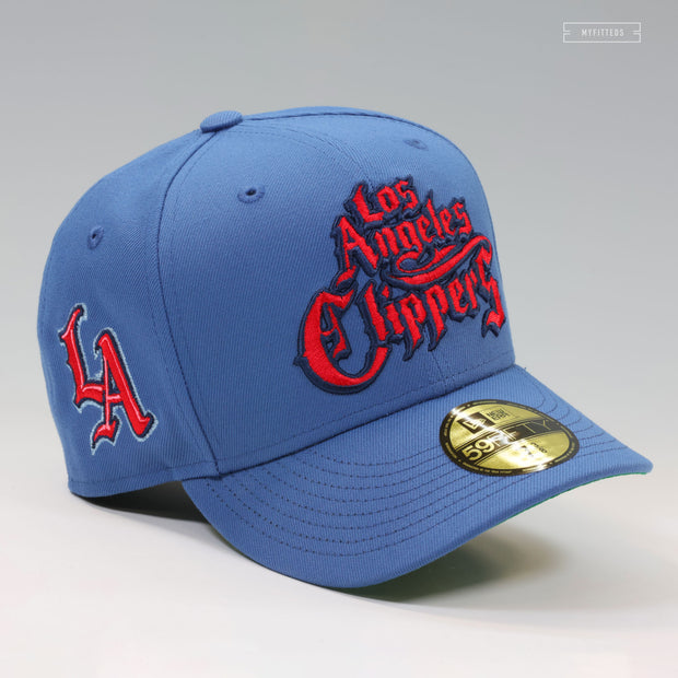 LOS ANGELES CLIPPERS VINTAGE WEATHERED LOOK OLDE ENGLISH NEW ERA FITTED CAP