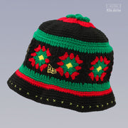 NEW YORK YANKEES RASTA FLORAL HAND KNIT ELITE SERIES NEW ERA BUCKET HAT