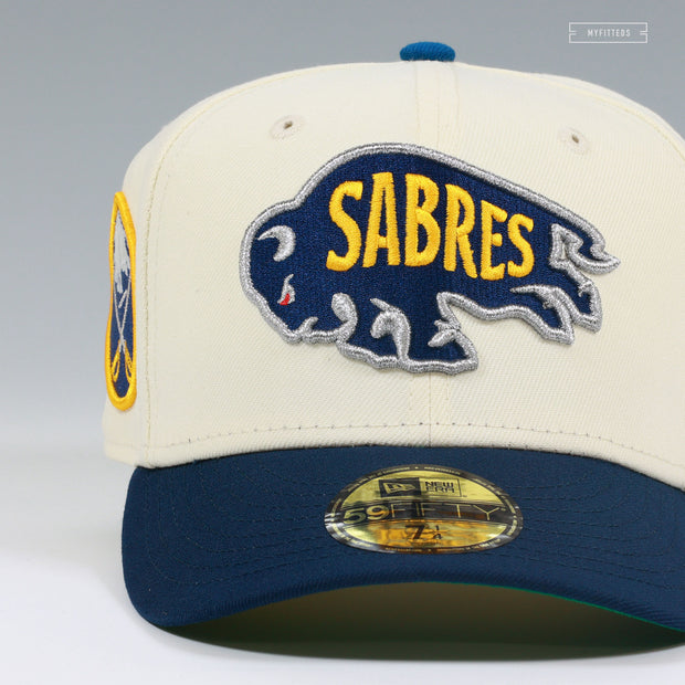 BUFFALO SABRES NHL OFF WHITE NIGHTSHADE SEASHORE SLATE NEW ERA FITTED CAP