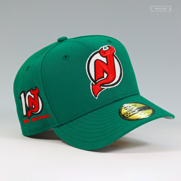 NEW JERSEY DEVILS 10TH ANNIVERSARY EMERALD GREEN NEW ERA FITTED CAP