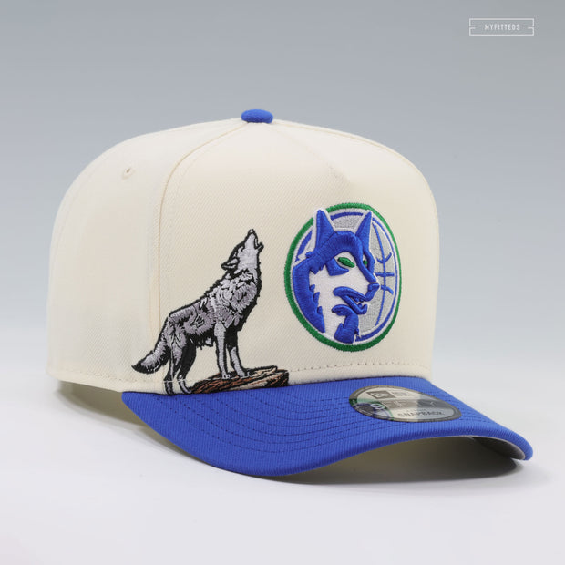 MINNESOTA TIMBERWOLVES HOWLING TIMBERWOLF OFF WHITE 9FIFTY A-FRAME NEW ERA SNAPBACK