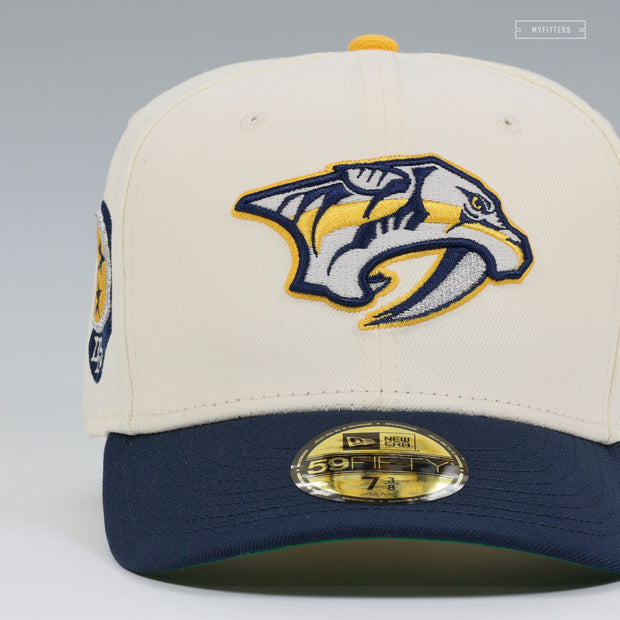 NASHVILLE PREDATORS OFF WHITE NIGHTSHADE GLOW IN THE DARK NEW ERA FITTED CAP