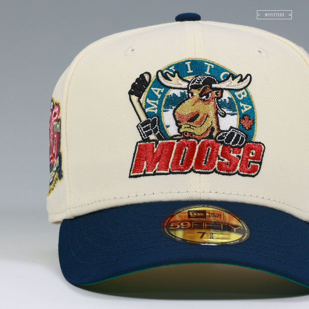 MANITOBA MOOSE X WINNIPEG JETS 10TH ANNIVERSARY OFF WHITE NEW ERA FITTED CAP