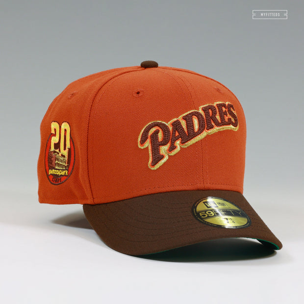 SAN DIEGO PADRES PETCO PARK 20TH ANNIVERSARY CHAIN STITCHED CINNAMON SPICE NEW ERA HAT