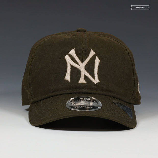 NEW YORK YANKEES WAXED CANVAS RETRO CROWN HERITAGE FIT NEW ERA 9FIFTY STRAPBACK