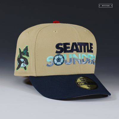 SEATTLE SOUNDERS RETRO PROFESSIONAL SOCCER KRAKEN COLORS NEW ERA FITTED CAP