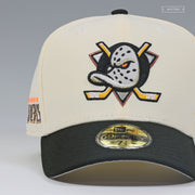 ANAHEIM DUCKS NHL OFF WHITE JET BLACK AWAY GITD NEW ERA FITTED CAP