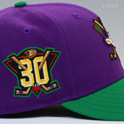 ANAHEIM MIGHTY DUCKS 30TH ANNIVERSARY DISTRICT 5 REVERSE NEW ERA FITTED CAP