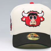 CHICAGO BULLS BENNY THE BULL OFF WHITE JET BLACK MASCOT NEW ERA FITTED CAP