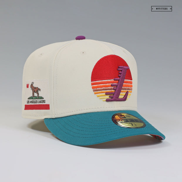 LOS ANGELES LAKERS GOAT SERAPE FATHER SUN SON SUN NEW ERA FITTED CAP