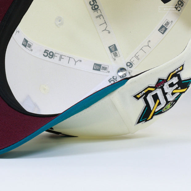 ANAHEIM MIGHTY DUCKS 30TH ANNIVERSARY D2 HOME JERSEY INSPIRED NEW ERA FITTED CAP