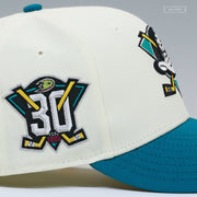 ANAHEIM MIGHTY DUCKS 30TH ANNIVERSARY D2 HOME JERSEY INSPIRED NEW ERA FITTED CAP