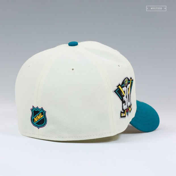 ANAHEIM MIGHTY DUCKS 30TH ANNIVERSARY D2 HOME JERSEY INSPIRED NEW ERA FITTED CAP