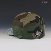 YO! MTV RAPS. THE BOOM BOX WOODLAND CAMO & DISTRESSED DENIM NEW ERA FITTED CAP