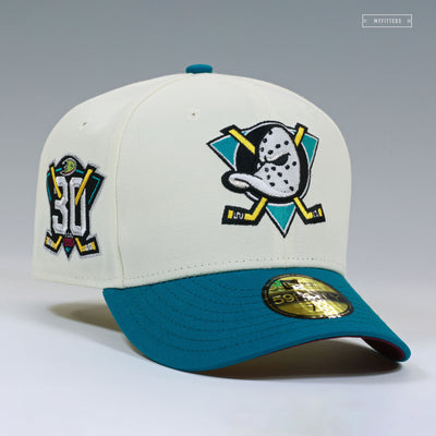 ANAHEIM MIGHTY DUCKS 30TH ANNIVERSARY D2 HOME JERSEY INSPIRED NEW ERA FITTED CAP