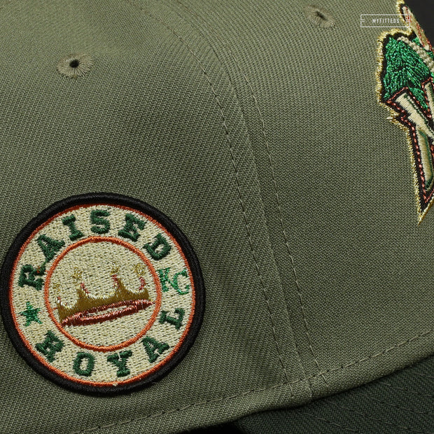 NORTHWEST ARKANSAS NATURALS RAISED ROYAL MONEY GREENS NEW ERA FITTED CAP