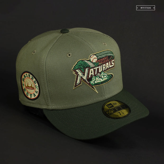 NORTHWEST ARKANSAS NATURALS RAISED ROYAL MONEY GREENS NEW ERA FITTED CAP