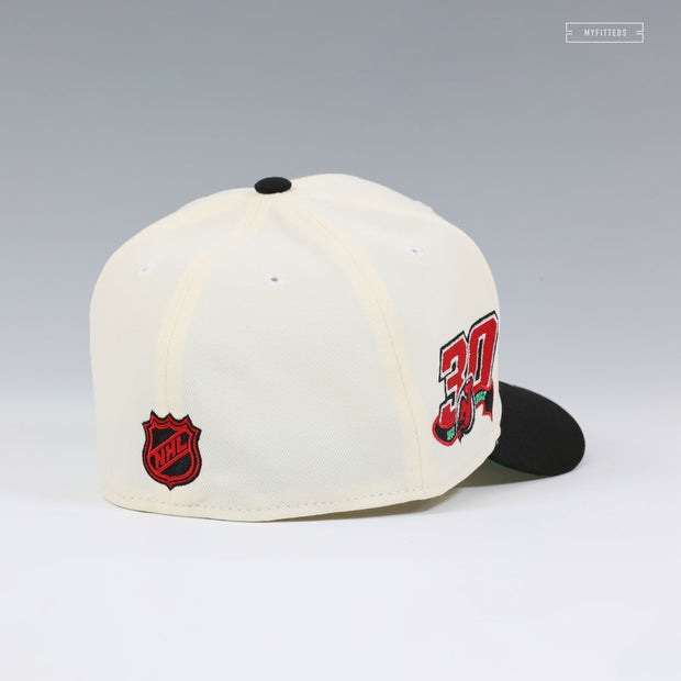 NEW JERSEY DEVILS 30TH ANNIVERSARY GRADATED OFF WHITE NEW ERA FITTED CAP