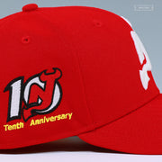 NEW JERSEY DEVILS 10TH ANNIVERSARY SCARLET GLOW IN THE DARK NEW ERA FITTED CAP