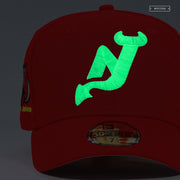 NEW JERSEY DEVILS 10TH ANNIVERSARY SCARLET GLOW IN THE DARK NEW ERA FITTED CAP