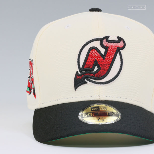 NEW JERSEY DEVILS 30TH ANNIVERSARY GRADATED OFF WHITE NEW ERA FITTED CAP