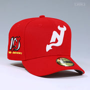 NEW JERSEY DEVILS 10TH ANNIVERSARY SCARLET GLOW IN THE DARK NEW ERA FITTED CAP