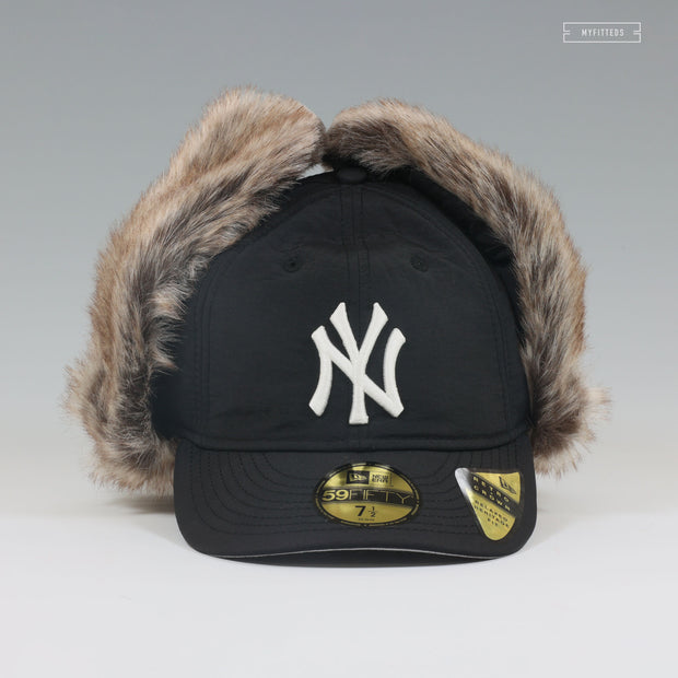 NEW YORK YANKEES RETRO CROWN DABU DOG EAR FAUX FUR NEW ERA WINTER FITTED CAP