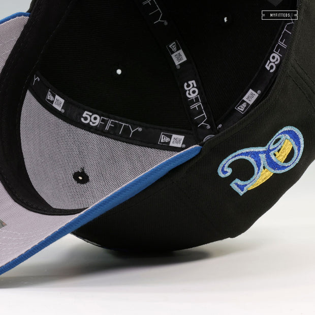 QUAD CITIES RIVER BANDITS BANDANA CENTENNIAL BRIDGE QC SIDE PATCH NEW ERA FITTED CAP