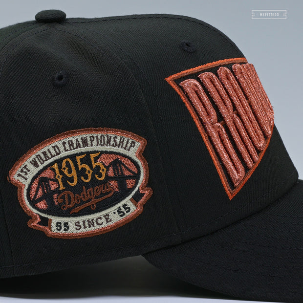 BROOKLYN DODGERS 1955 WORLD SERIES COPPER AIR FOAMPOSITE ONE NEW ERA FITTED CAP