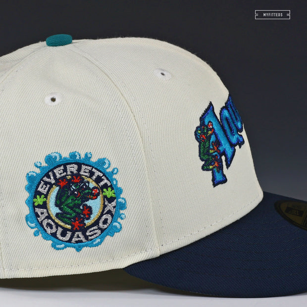 EVERETT AQUASOX JERSEY WORDMARK OFF WHITE NEW ERA FITTED CAP