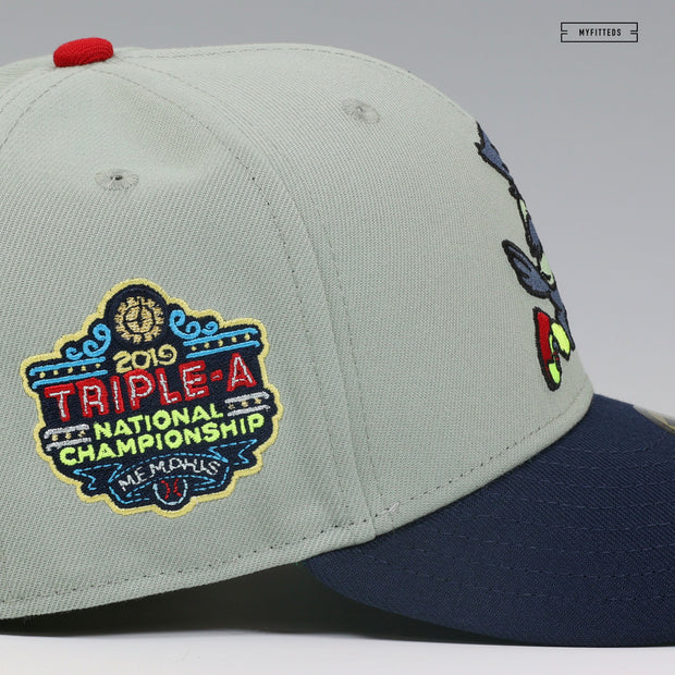 MEMPHIS REDBIRDS 2019 TRIPLE-A CHAMPIONSHIP ROCKEY THE ROCKIN' REDBIRD MASCOT NEW ERA HAT