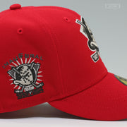 ANAHEIM MIGHTY DUCKS 1993 INAUGURAL SEASON SCARLET JET BLACK NEW ERA FITTED CAP