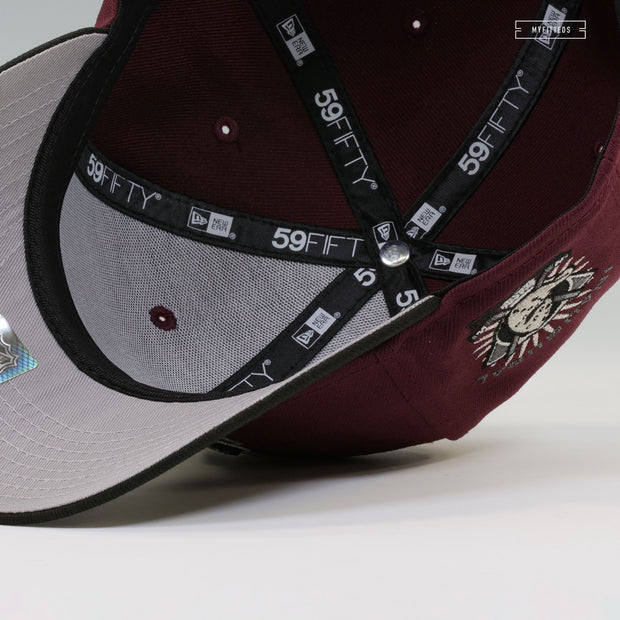 ANAHEIM MIGHTY DUCKS 1993 INAUGURAL SEASON INTENSE MAROON JET BLACK NEW ERA FITTED CAP