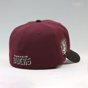 ANAHEIM MIGHTY DUCKS 1993 INAUGURAL SEASON INTENSE MAROON JET BLACK NEW ERA FITTED CAP