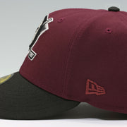 ANAHEIM MIGHTY DUCKS 1993 INAUGURAL SEASON INTENSE MAROON JET BLACK NEW ERA FITTED CAP