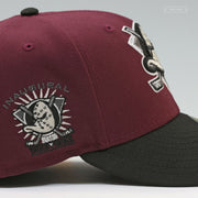 ANAHEIM MIGHTY DUCKS 1993 INAUGURAL SEASON INTENSE MAROON JET BLACK NEW ERA FITTED CAP