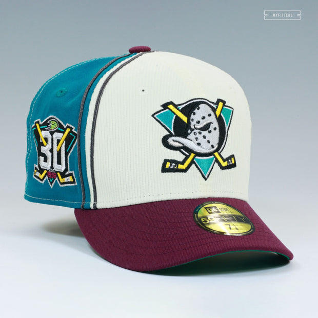 ANAHEIM MIGHTY DUCKS 30TH ANNIVERSARY DIAGONAL BLOCK HOME JERSEY NEW ERA CAP