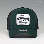 NEW ERA CAP GREEN FISHING 9FORTY A-FRAME TRUCKER SNAPBACK HAT