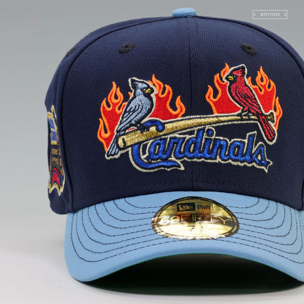 ST. LOUIS CARDINALS BUSCH STADIUM ST. LOUIS TWO BIRDS ON FIRE NEW ERA FITTED CAP