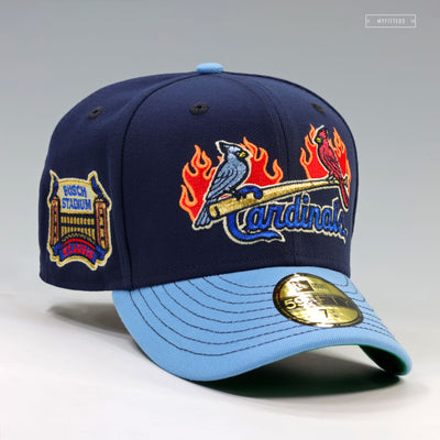 ST. LOUIS CARDINALS BUSCH STADIUM ST. LOUIS TWO BIRDS ON FIRE NEW ERA FITTED CAP