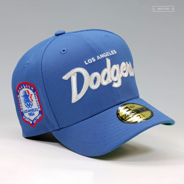 LOS ANGELES DODGERS RETRO SCRIPT IRIDESCENCE 1984 LA OLYMPIC BASEBALL NEW ERA FITTED CAP