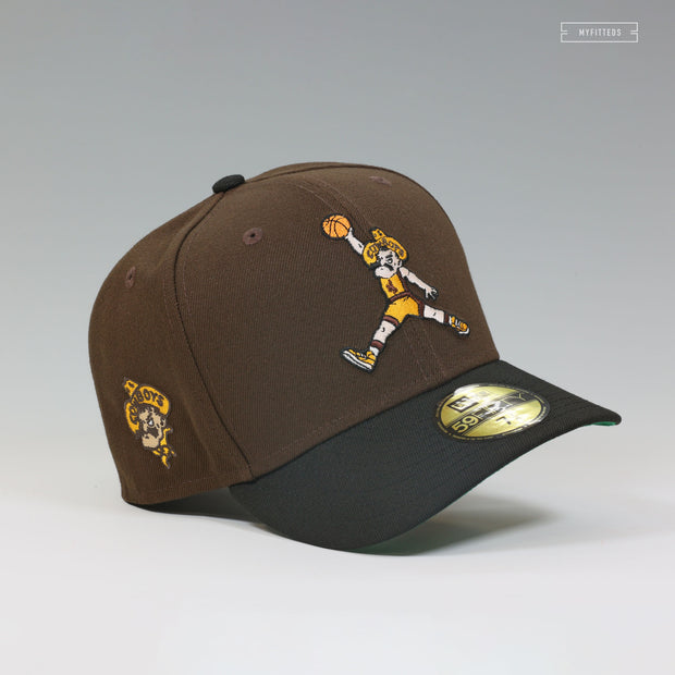 WYOMING COWBOYS DUNKING PISTOL PETE AIR JORDAN 1 MOCHA INSPIRED NEW ERA FITTED CAP